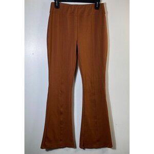 Womens Dear Scarlett Magic Flare Stretch‎ Pants Rust M Rayon Nylon Spandex